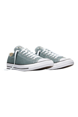 Sporline marka açık yeşil renkli, beyaz bağcıklı ve kauçuk tabanlı Converse Chuck Taylor All Star spor ayakkabı