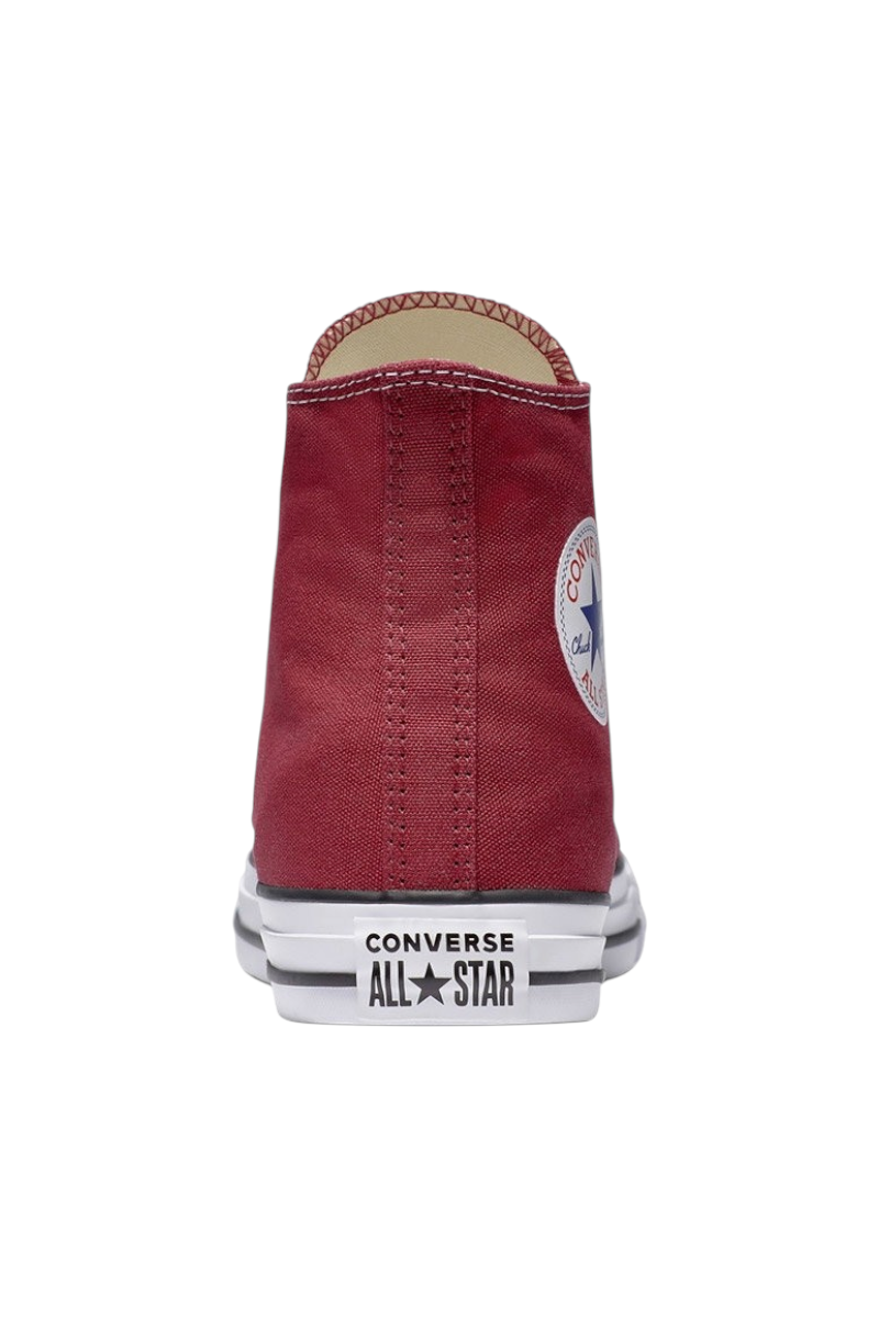 Sporline Converse Chuck Taylor All Star bordo renkli, kanvas kumaşlı, yüksek bilekli unisex spor ayakkabı arka görünüm