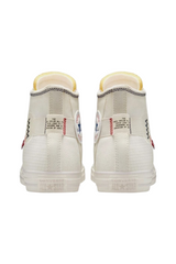 Sporline Converse Chuck Taylor All Star krem rengi kanvas yüksek tabanlı spor ayakkabı arka görünümü