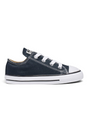 Sporline marka, koyu lacivert kanvas kumaşlı, beyaz bağcıklı ve kauçuk tabanlı Converse Chuck Taylor çocuk ayakkabısı