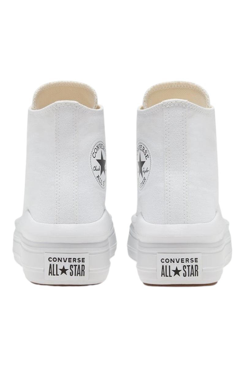 Sporline Converse Chuck Taylor All Star Move platform beyaz kanvas yüksek tabanlı spor ayakkabı arka görünüm
