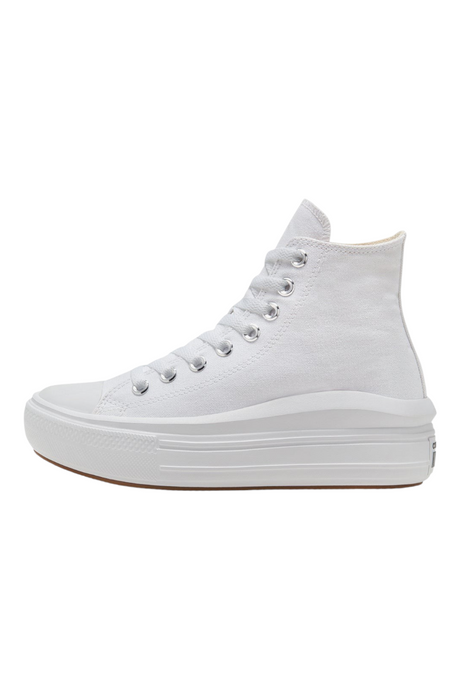 Sporline marka beyaz kanvas Converse Chuck Taylor All Star Move platform tabanlı yüksek bilekli spor ayakkabı