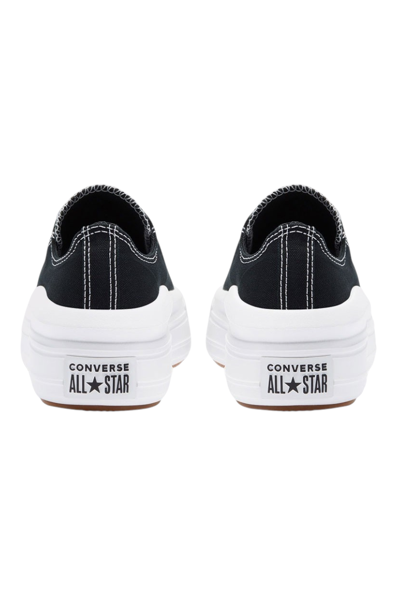Sporline Converse Chuck Taylor All Star Move siyah beyaz platform tabanlı kanvas sneaker arka görünümü