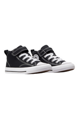 Sporline Converse Chuck Taylor All Star Malden Street siyah kanvas çocuk sneaker, beyaz bağcıklı ve cırt cırtlı tasarım