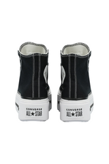 Sporline Converse Chuck Taylor All Star Lift siyah renkli, beyaz kalın tabanlı, yüksek konçlu kadın spor ayakkabı