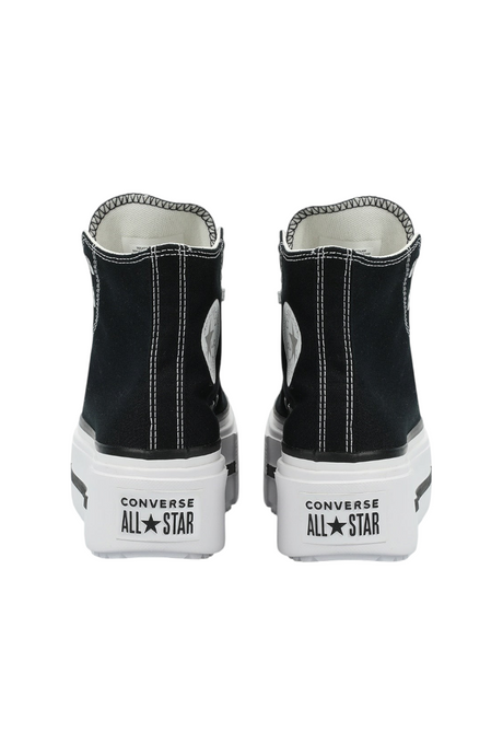 Sporline Converse Chuck Taylor All Star Lift siyah renkli, beyaz kalın tabanlı, yüksek konçlu kadın spor ayakkabı
