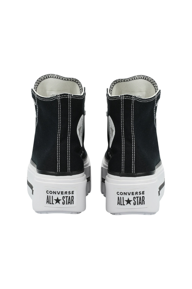 Sporline Converse Chuck Taylor All Star Lift siyah renkli, beyaz kalın tabanlı, yüksek konçlu kadın spor ayakkabı