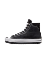 Sporline Converse City Trek siyah deri su geçirmez yüksek bilekli sneaker, tırtıklı taban yapısı ile
