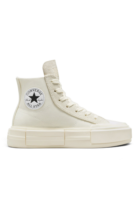Sporline Converse Cruise krem rengi kanvas ve süet detaylı yüksek tabanlı sneaker