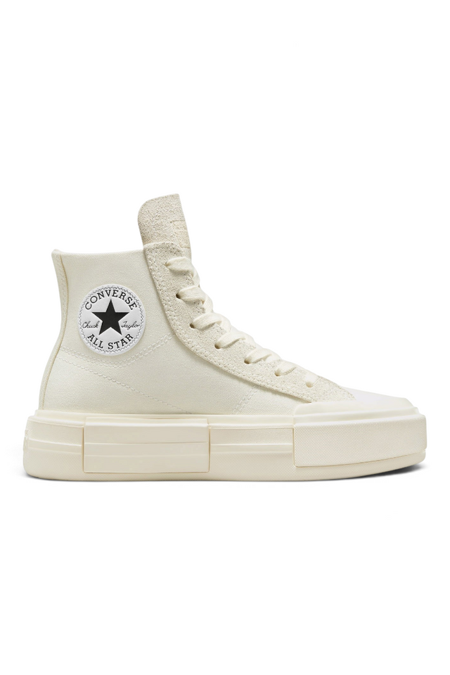 Sporline Converse Cruise krem rengi kanvas ve süet detaylı yüksek tabanlı sneaker