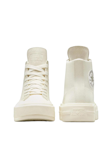 Sporline Converse Cruise krem rengi kanvas ve süet detaylı yüksek tabanlı sneaker ayakkabı