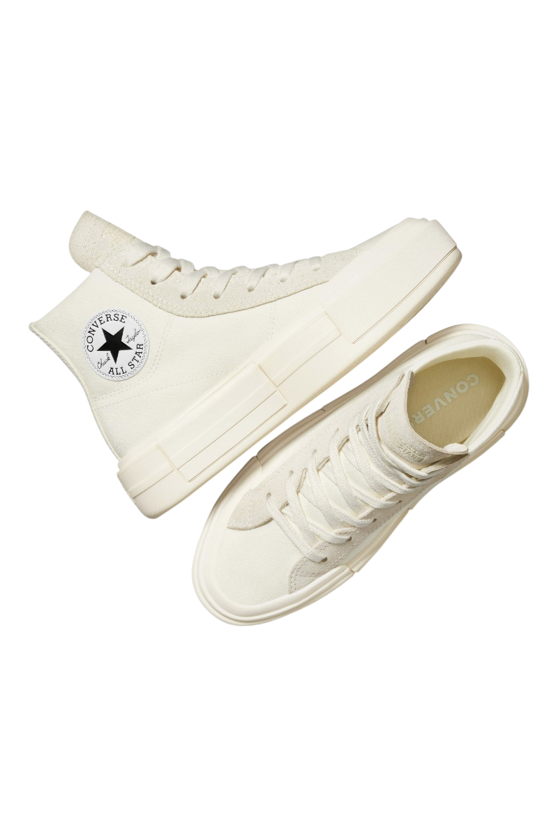 Sporline Converse Chuck Taylor All Star Cruise krem rengi kanvas ve süet detaylı yüksek tabanlı spor ayakkabı