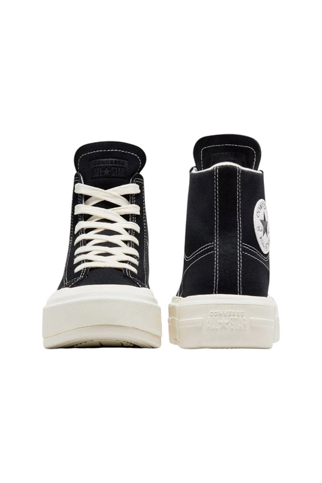Sporline Converse Cruise siyah tekstil bilekli spor ayakkabı, beyaz bağcıklı ve kalın kauçuk tabanlı tasarım