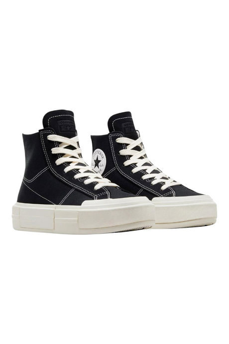 Sporline Converse Cruise siyah renkli, beyaz tabanlı, bağcıklı ve OrthoLite yastıklamalı bilekli spor ayakkabı
