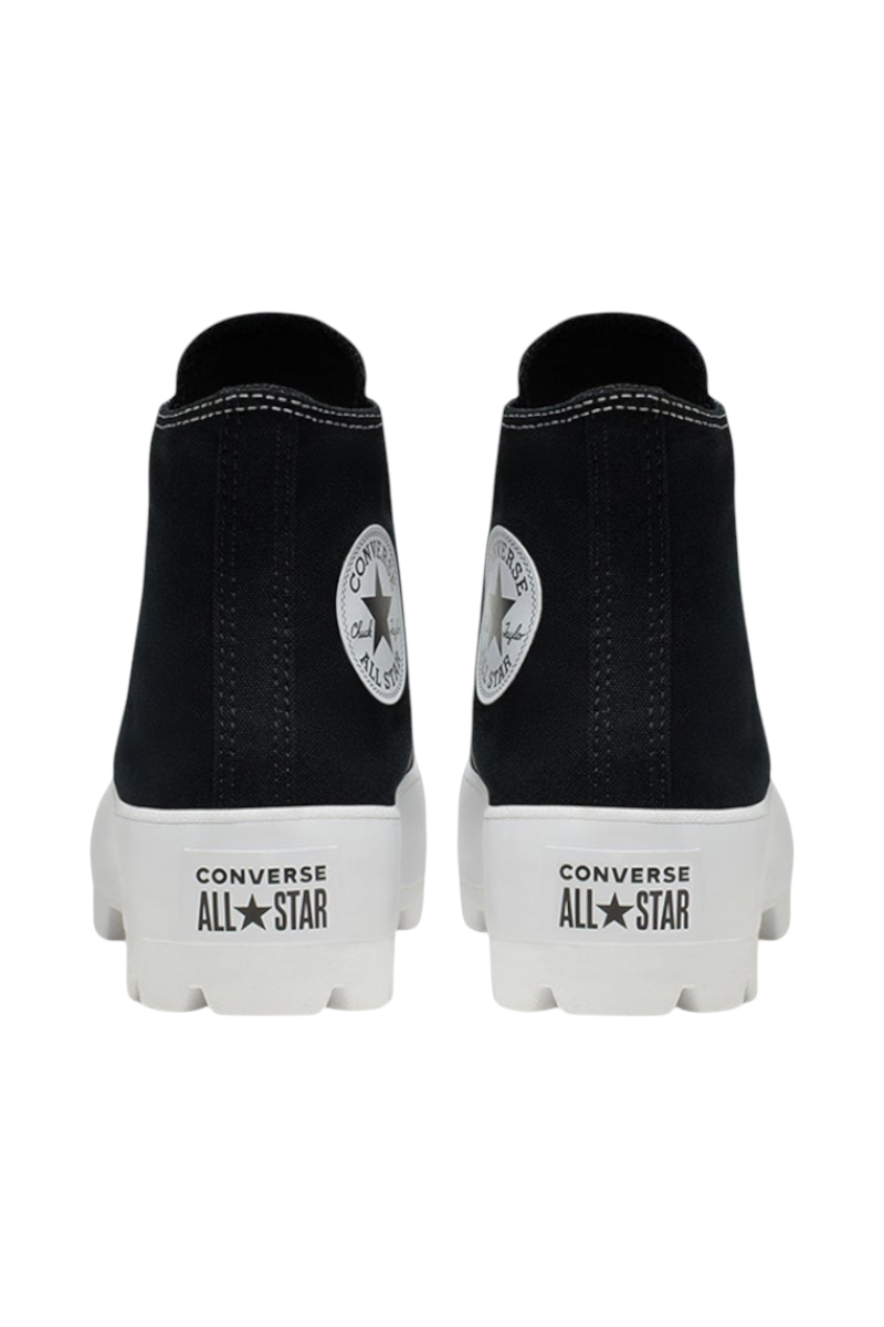 Sporline Converse CTAS Lugged siyah beyaz yüksek tabanlı sneaker arkadan görünüm