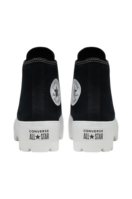 Sporline Converse CTAS Lugged siyah beyaz yüksek tabanlı sneaker arkadan görünüm