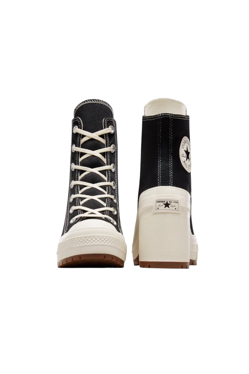 Sporline Converse Chuck 70 De Luxe Heel siyah kadın günlük ayakkabı, kalın topuklu ve bağcıklı tasarım