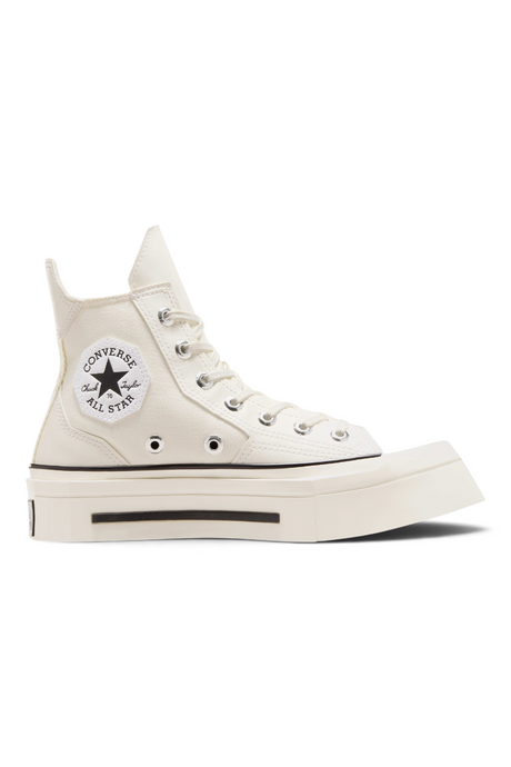 Sporline Converse De Luxe Squared beyaz kumaş yüksek tabanlı sneaker, ikonik Chuck Taylor logolu günlük spor ayakkabı