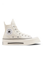 Sporline Converse De Luxe Squared beyaz kumaş yüksek tabanlı sneaker, ikonik Chuck Taylor logolu günlük spor ayakkabı