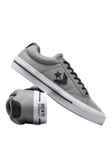 Sporline gri renkli, yan tarafında siyah yıldız logolu, beyaz tabanlı Converse Sport Casual günlük spor ayakkabı.