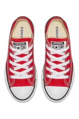 Sporline Converse Chuck Taylor All Star kırmızı kanvas spor ayakkabı, beyaz bağcıklı ve klasik burun yapılı