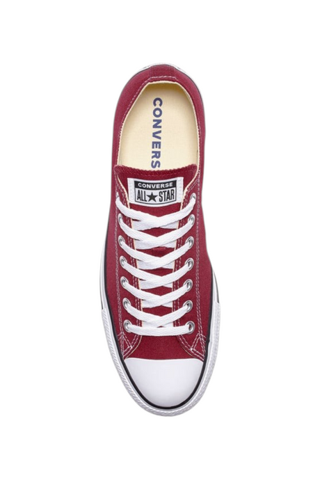 Sporline Converse Chuck Taylor All Star koyu kırmızı kanvas spor ayakkabı, üstten görünüm