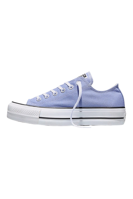 Sporline Converse Chuck Taylor All Star Lift platform tabanlı, lila renkli kanvas kadın günlük spor ayakkabı