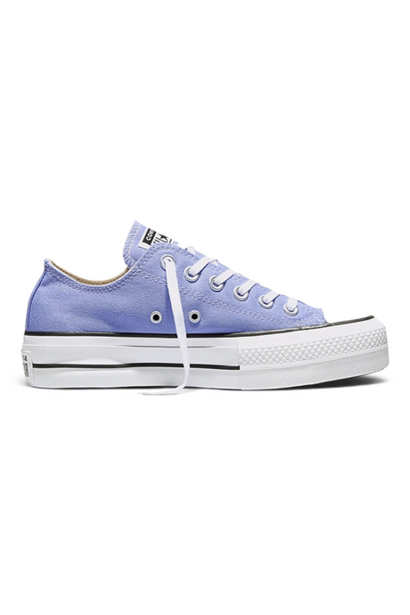 Sporline Converse Chuck Taylor All Star Lift platform tabanlı, lila renkli kanvas kadın günlük spor ayakkabı