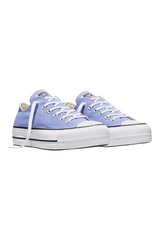 Sporline Converse Chuck Taylor All Star Lift platform tabanlı, lila renkli kanvas kadın günlük spor ayakkabı