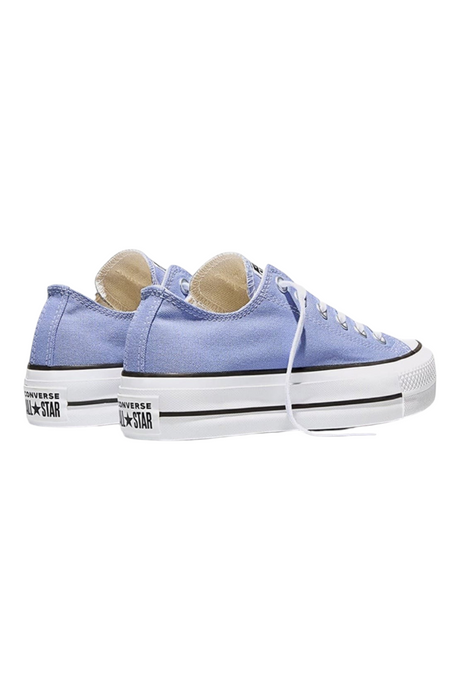 Sporline marka, mavi kanvas kumaşlı, yüksek platform tabanlı Converse Chuck Taylor All Star kadın günlük ayakkabı