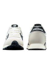 Sporline Converse Omega Trainer beyaz unisex sneaker, 80'ler stili polyester yüzey ve Star Chevron logolu tasarım.