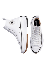 Sporline Converse Run Star Hike beyaz kanvas platform spor ayakkabı, siyah detaylı ve kahverengi kauçuk tabanlı