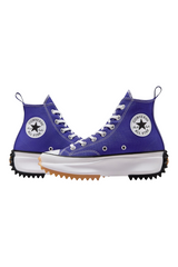 Sporline Converse Run Star Hike lila renkli, tırtıklı platform tabanlı ve ikonik bilek yamalı kanvas spor ayakkabı