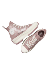 Sporline Converse Run Star Hike pudra pembe ışıltılı yüksek tabanlı kadın spor ayakkabı