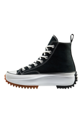 Sporline Converse Run Star Hike siyah beyaz kanvas platform tabanlı unisex spor ayakkabı yan görünüm