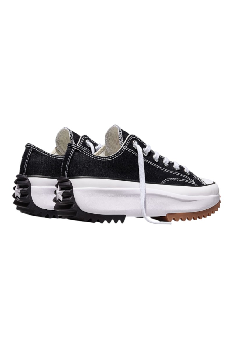 Sporline Converse Run Star Hike siyah beyaz kanvas platform spor ayakkabı, tırtıklı kauçuk tabanlı günlük model