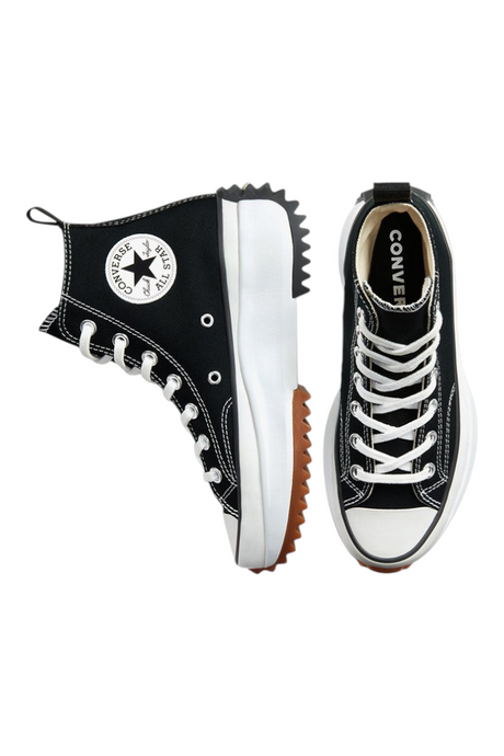 Sporline Converse Run Star Hike siyah kanvas platform tabanlı unisex spor ayakkabı