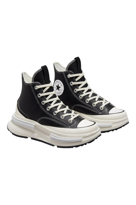 Sporline Converse Run Star Legacy CX siyah beyaz yüksek tabanlı bağcıklı deri spor ayakkabı
