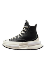 Sporline Converse Run Star Legacy CX siyah kadın spor ayakkabı, yüksek platform tabanlı ve deri detaylı tasarım
