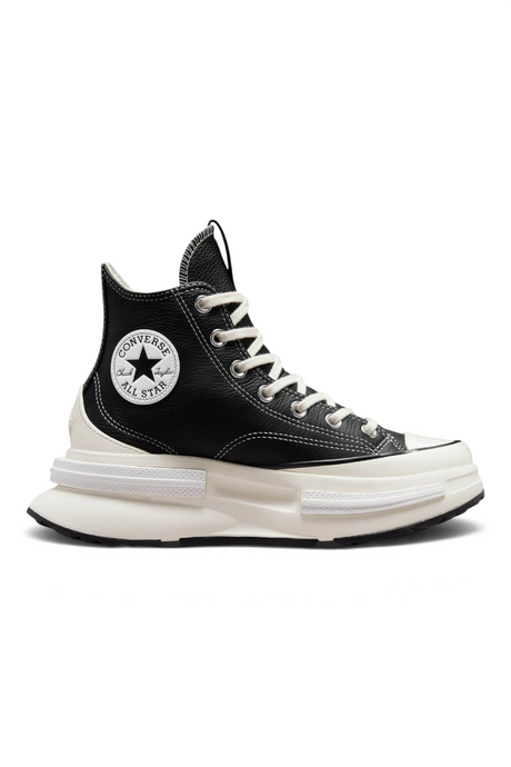 Sporline Converse Run Star Legacy CX siyah kadın spor ayakkabı, yüksek platform tabanlı ve ikonik Chuck Taylor logolu