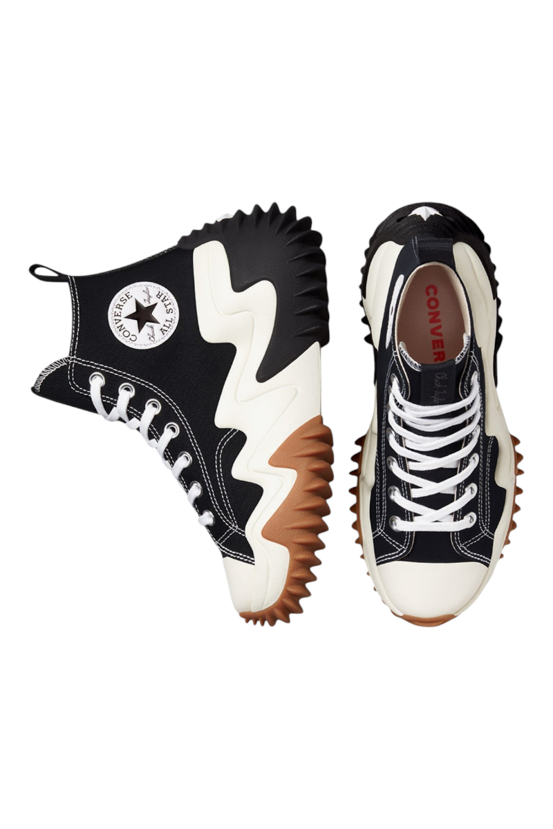 Sporline Converse Run Star Motion siyah kanvas platform yüksek tabanlı kadın spor ayakkabı