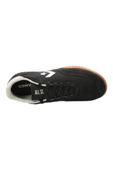 Sporline Converse Run Star Trainer siyah inek derisi detaylı spor ayakkabı üstten görünüm