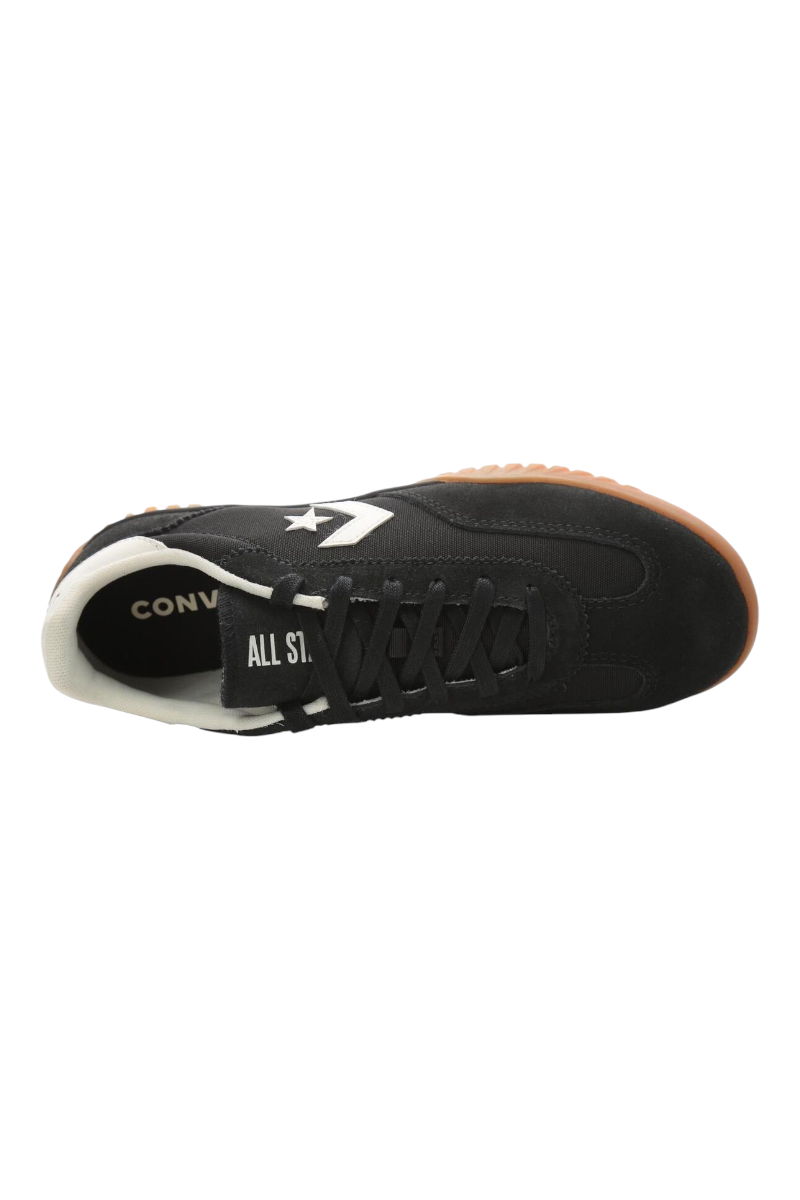Sporline Converse Run Star Trainer siyah inek derisi detaylı spor ayakkabı üstten görünüm
