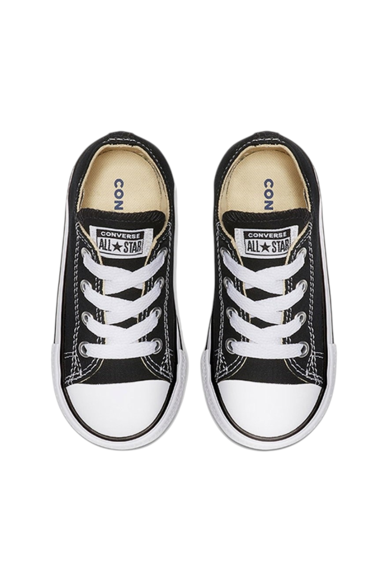 Sporline marka siyah renkli, bağcıklı, pamuklu kumaştan üretilmiş klasik Converse Chuck Taylor bebek sneaker ayakkabı
