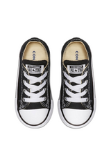Sporline marka siyah renkli, bağcıklı, pamuklu kumaştan üretilmiş klasik Converse Chuck Taylor bebek sneaker ayakkabı