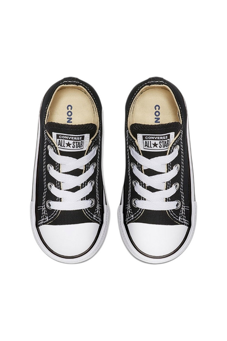 Sporline marka siyah renkli, bağcıklı, pamuklu kumaştan üretilmiş klasik Converse Chuck Taylor bebek sneaker ayakkabı