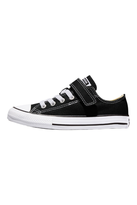 Sporline Converse Chuck Taylor All Star 1V siyah kanvas çocuk spor ayakkabı, cırt cırtlı ve bağcıklı tasarım