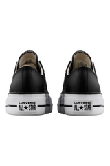 Sporline Converse Chuck Taylor All Star siyah deri platform spor ayakkabı arkadan görünüm