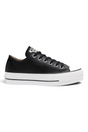 Sporline Converse Chuck Taylor All Star siyah deri platform tabanlı kadın spor ayakkabı