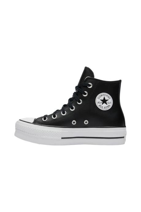 Sporline Converse Chuck Taylor All Star Lift siyah deri yüksek tabanlı kadın spor ayakkabı